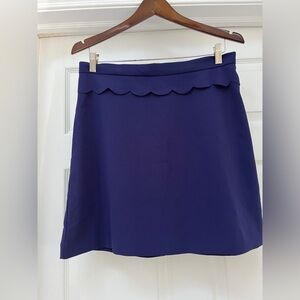 Banana Republic Deep Blue Scalloped Midi Skirt